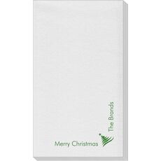 Corner Text with Artistic Christmas Tree Linen Like Guest Towels