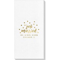 Confetti Dots Just Married Deville Guest Towels