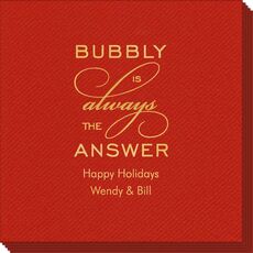 Bubbly is the Answer Linen Like Napkins