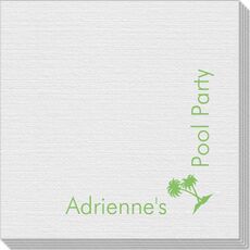 Corner Text with Palm Trees Linen Like Napkins