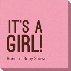 Bold It's A Girl Linen Like Napkins