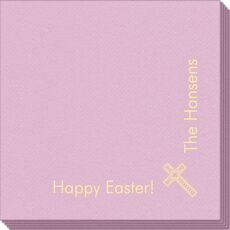 Corner Text with Inspirational Cross Linen Like Napkins