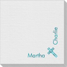 Corner Text with Inspirational Cross Linen Like Napkins
