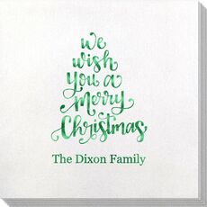 Hand Lettered We Wish You A Merry Christmas Bamboo Luxe Napkins