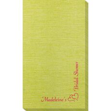 Corner Text with Graphic Double Hearts Bamboo Luxe Guest Towels