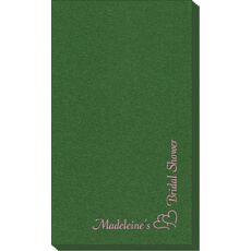 Corner Text with Graphic Double Hearts Linen Like Guest Towels