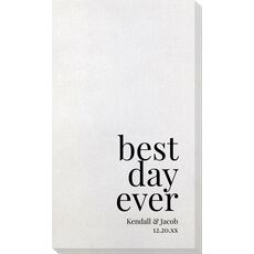Best Day Ever Big Word Bamboo Luxe Guest Towels