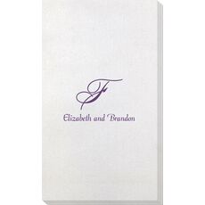 Pick Your Single Monogram with Text Bamboo Luxe Guest Towels