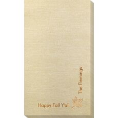 Corner Text with Autumn Leaf Design Bamboo Luxe Guest Towels