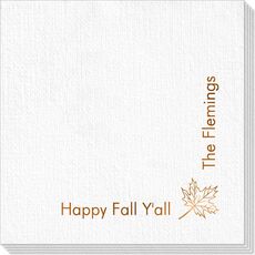 Corner Text with Autumn Leaf Design Deville Napkins