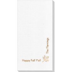 Corner Text with Autumn Leaf Design Deville Guest Towels