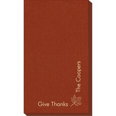 Corner Text with Autumn Leaf Design Linen Like Guest Towels