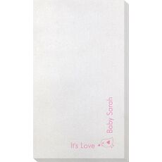 Corner Text with Baby Bird Design Bamboo Luxe Guest Towels