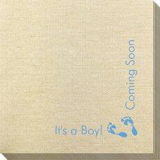 Corner Text with Baby Twinkle Toes Design Bamboo Luxe Napkins
