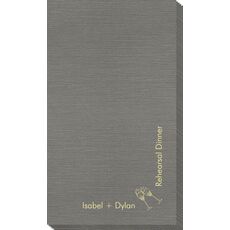 Corner Text with Champagne Glasses Design Bamboo Luxe Guest Towels