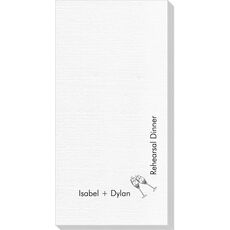 Corner Text with Champagne Glasses Design Deville Guest Towels