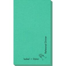 Corner Text with Champagne Glasses Design Linen Like Guest Towels