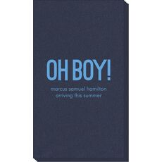 Bold Oh Boy Linen Like Guest Towels