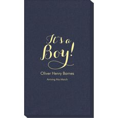 Elegant It's A Boy Linen Like Guest Towels