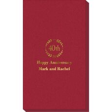 40th Wreath Linen Like Guest Towels