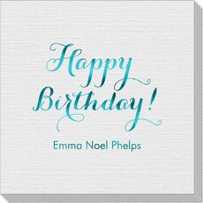 Darling Happy Birthday Linen Like Napkins