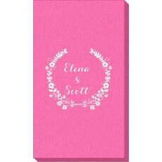 Floral Laurel Wreath Linen Like Guest Towels