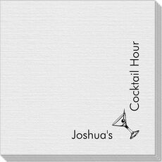 Corner Text with Martini & Olive Linen Like Napkins