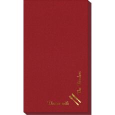 Corner Text with Fork and Knife Design Linen Like Guest Towels