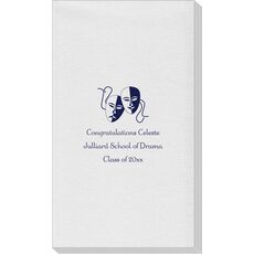 Tragedy and Comedy Masks Linen Like Guest Towels