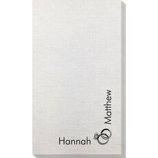 Corner Text with Wedding Rings Design Bamboo Luxe Guest Towels