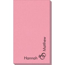 Corner Text with Wedding Rings Design Linen Like Guest Towels