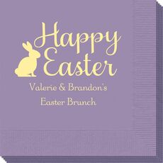 Script Happy Easter Bunny Napkins
