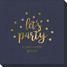 Confetti Dots Let's Party Linen Like Napkins