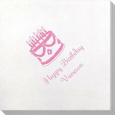 Sweet Floral Birthday Cake Bamboo Luxe Napkins