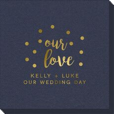 Confetti Dots Our Love Linen Like Napkins
