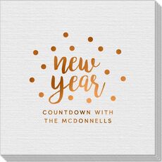Confetti Dots New Year Linen Like Napkins