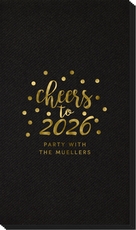 Confetti Dots Cheers to the New Year Linen Like Guest Towels