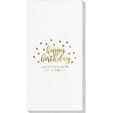 Confetti Dots Happy Birthday Deville Guest Towels