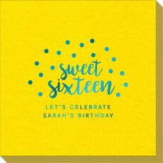 Confetti Dots Sweet Sixteen Linen Like Napkins