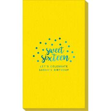 Confetti Dots Sweet Sixteen Linen Like Guest Towels