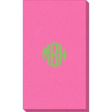 Rounded Monogram Linen Like Guest Towels