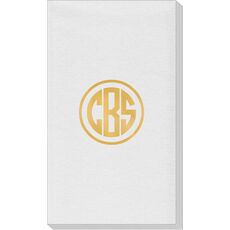 Framed Rounded Monogram Linen Like Guest Towels