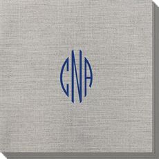 Shaped Oval Monogram Bamboo Luxe Napkins