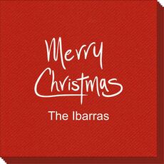 Fun Merry Christmas Linen Like Napkins