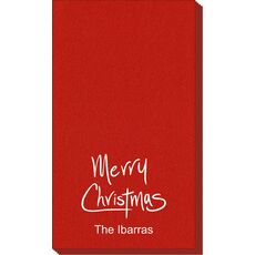 Fun Merry Christmas Linen Like Guest Towels