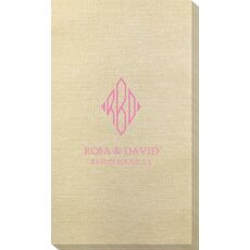 Shaped Diamond Monogram with Text Bamboo Luxe Guest Towels