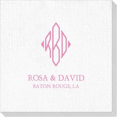 Shaped Diamond Monogram with Text Deville Napkins