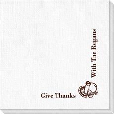 Corner Text with Turkey Design Deville Napkins