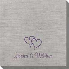 Modern Double Hearts Bamboo Luxe Napkins