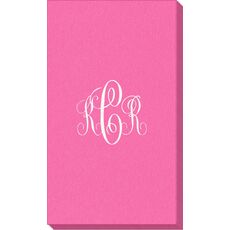 Interlocking Script Monogram with Small Initials Linen Like Guest Towels